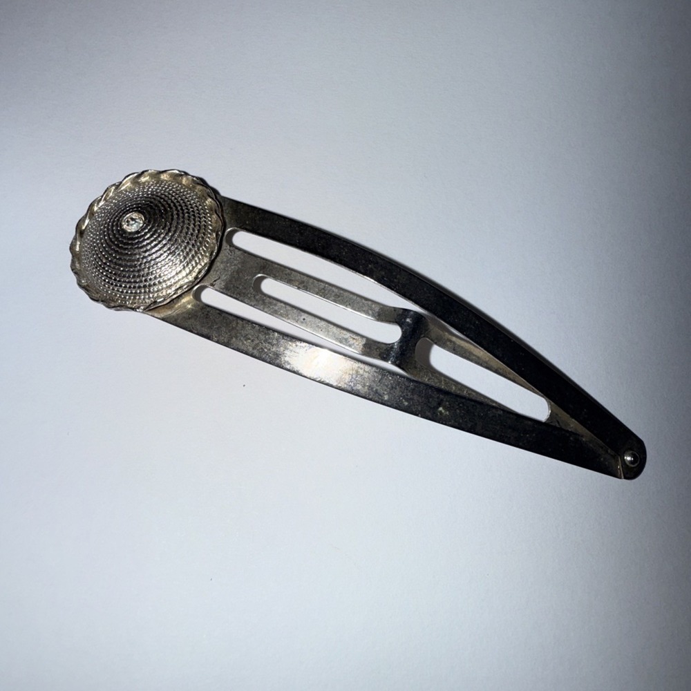 Vintage Silver Tone Metal‎ Barrette Hair Clip